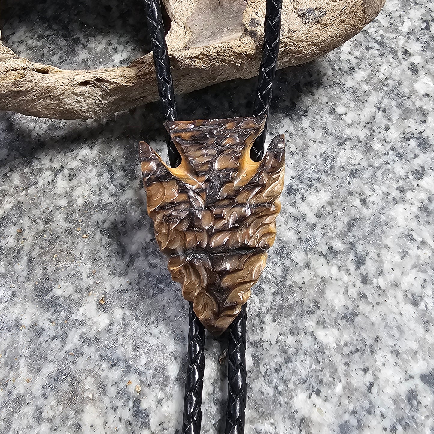 Woolly Mammoth Ivory Arrowhead Bolo Tie