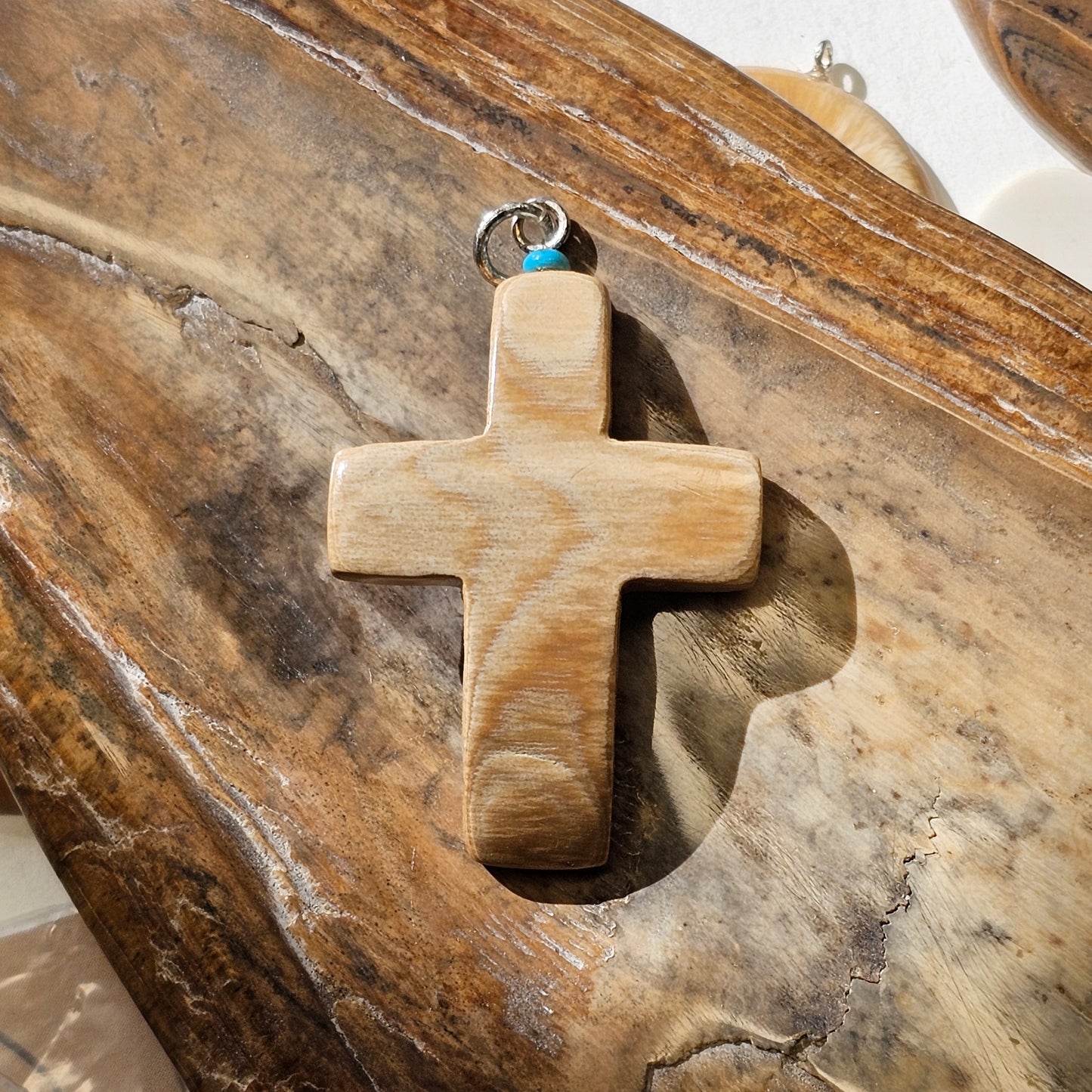Woolly Mammoth Ivory Christian Cross