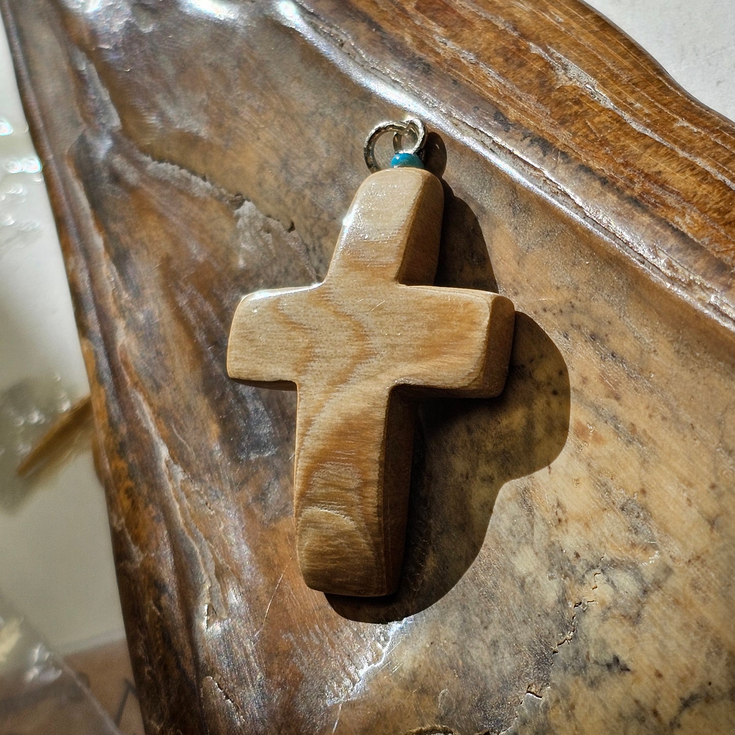 Woolly Mammoth Ivory Christian Cross