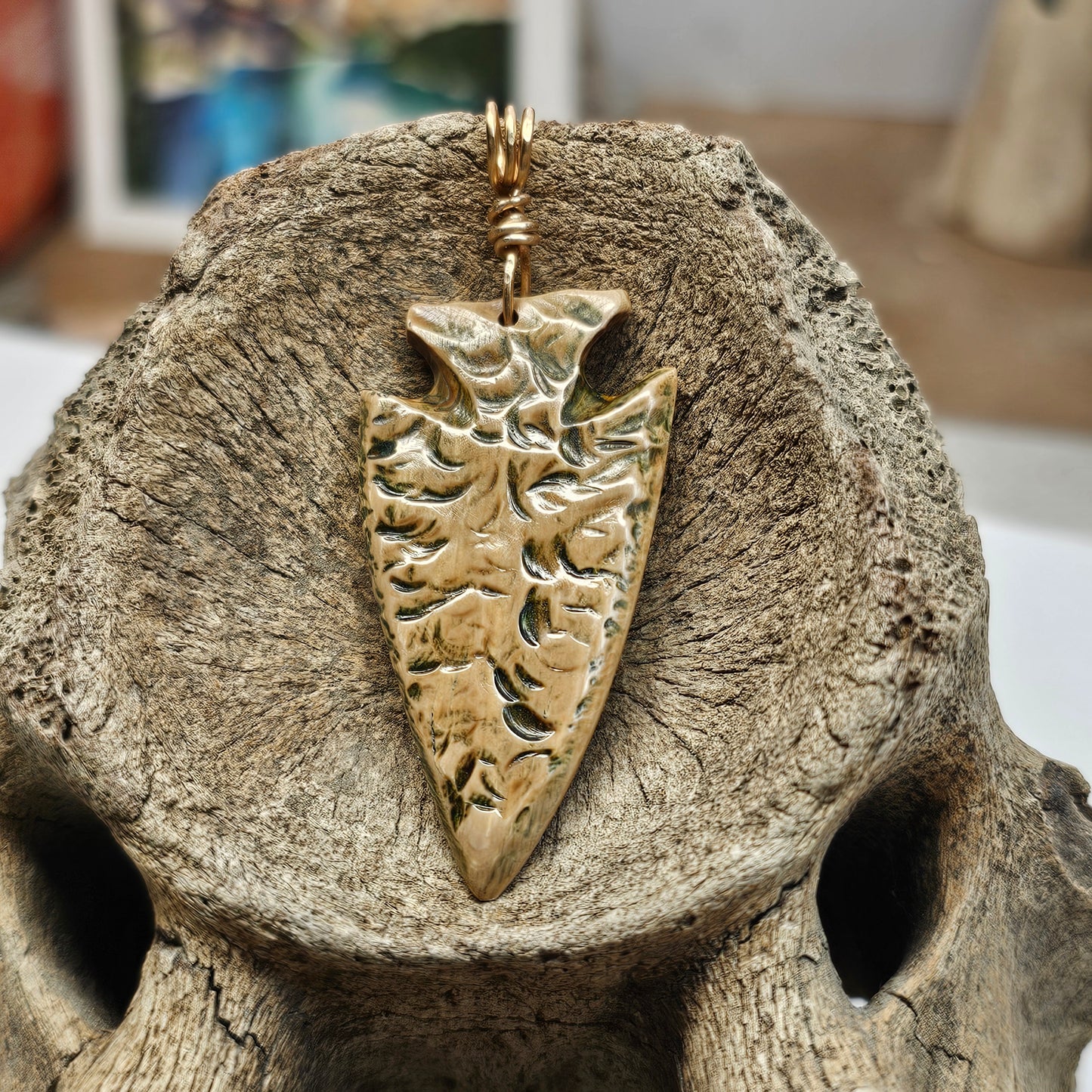 Boneyard Alaska Woolly Mammoth Ivory Arrowhead Pendant