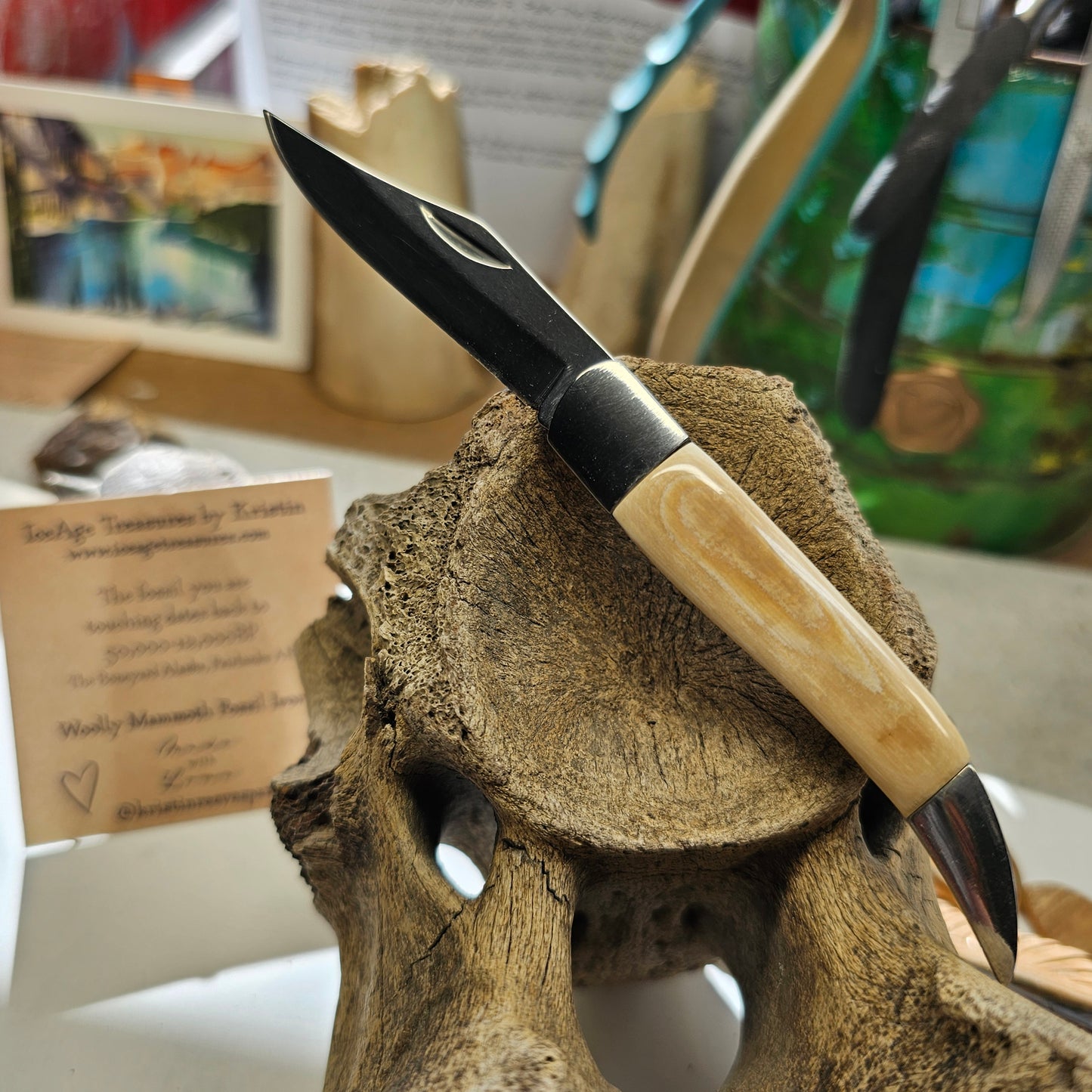 Alaska Boneyard Woolly Mammoth Ivory Grip Texas Toothpick Pocket Knife