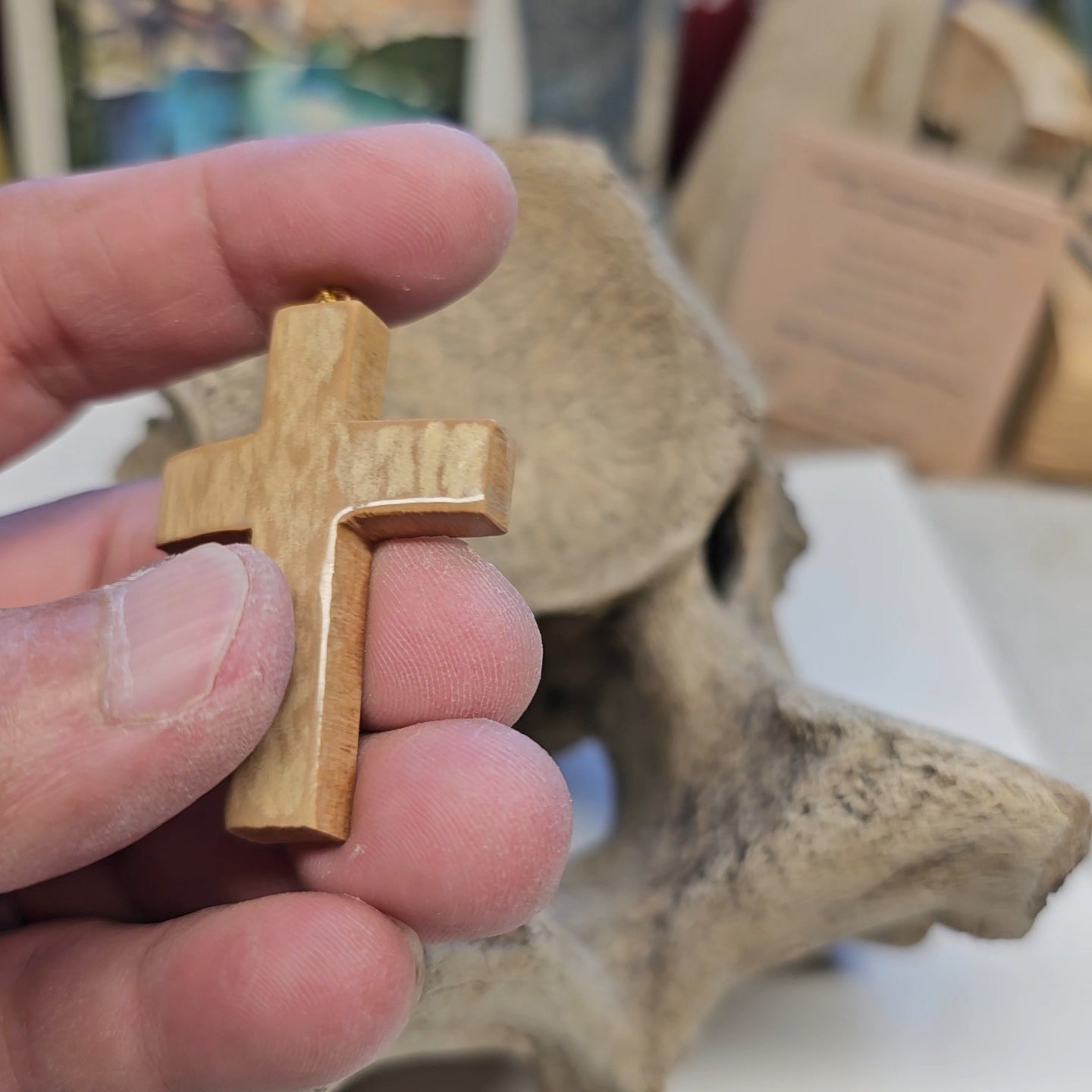 Boneyard Alaska Woolly Mammoth Ivory Christian Cross