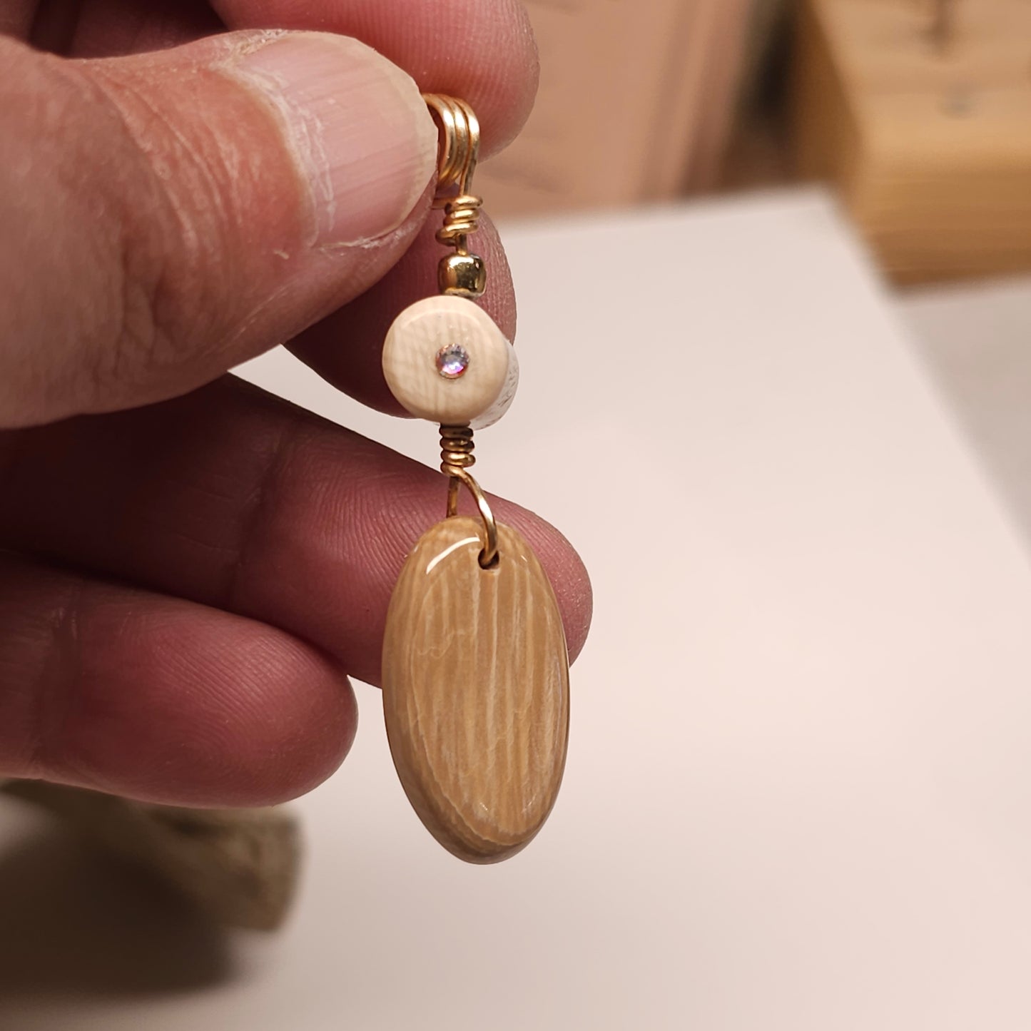 Boneyard Alaska Woolly Mammoth Ivory Bead and Cabochon Pendant