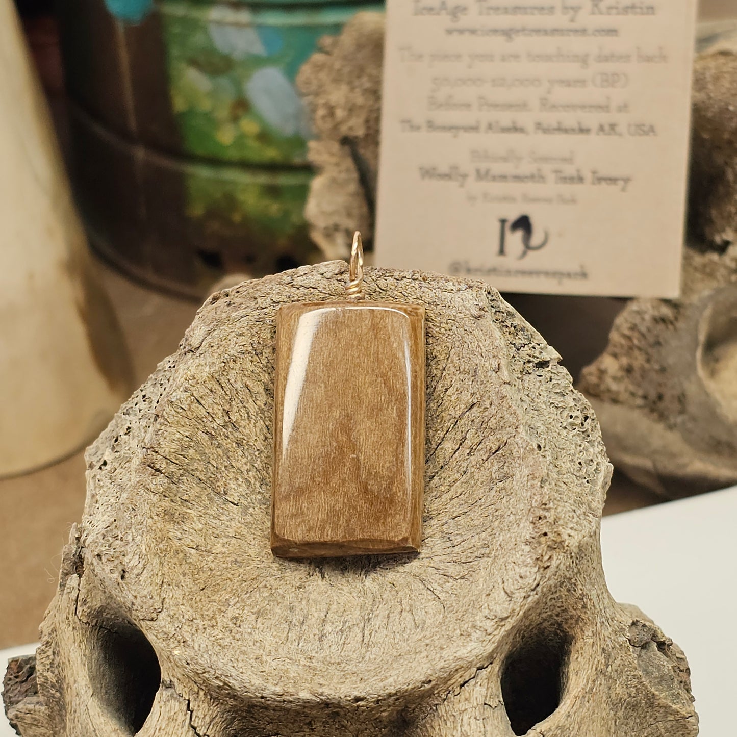 Boneyard Alaska Woolly Mammoth Ivory Pendant - Keeper of the Grove