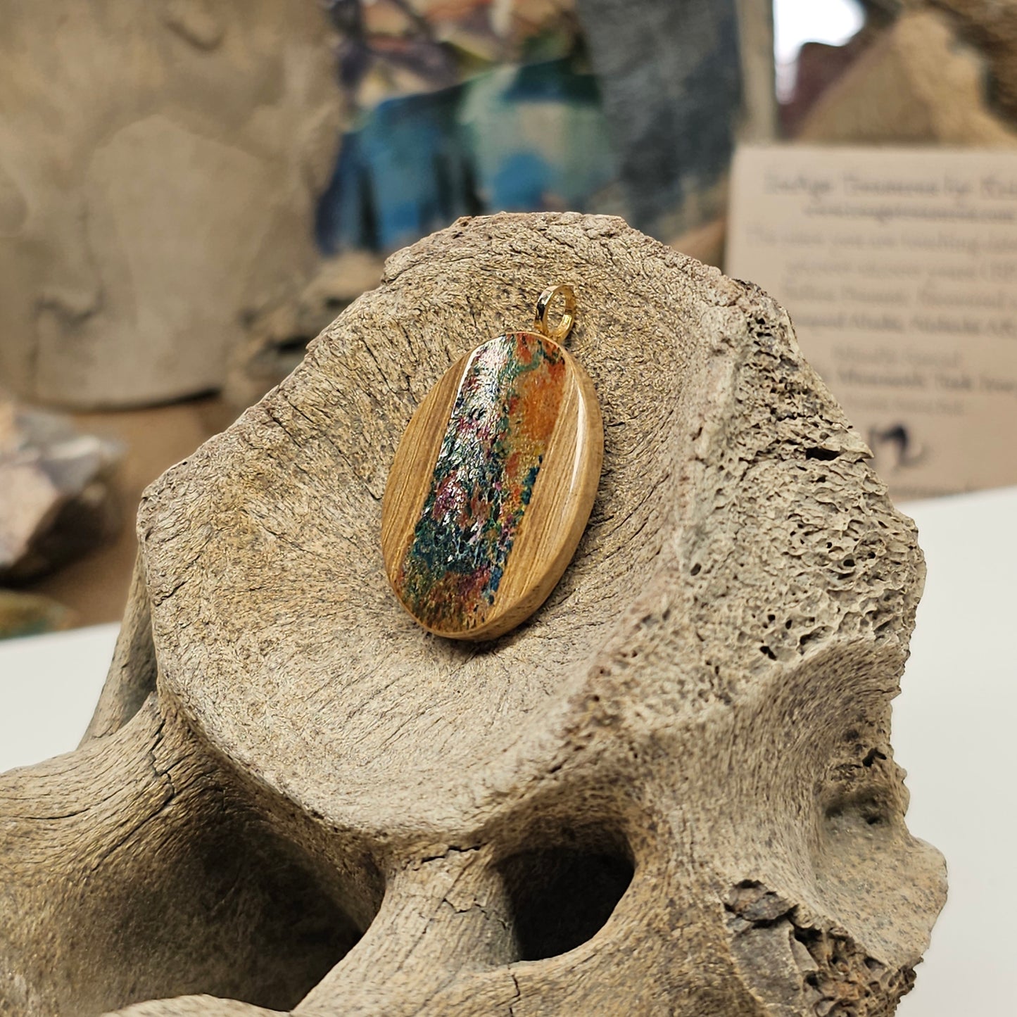 "The Secret" Mammoth Ivory Pendant – Reversible & Pigmented | Ice Age Treasures