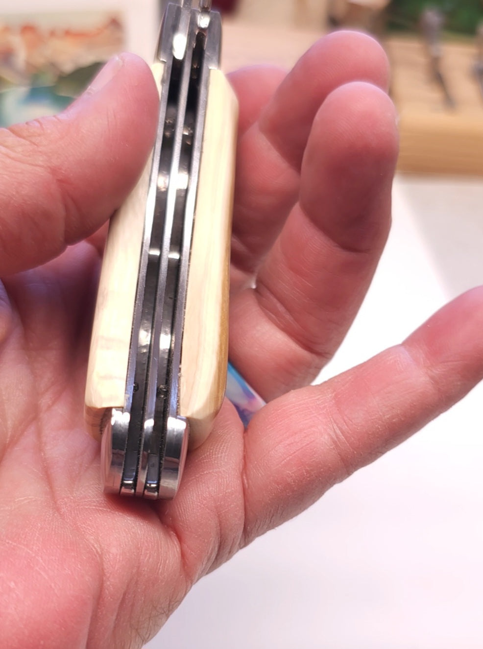 Boneyard Woolly Mammoth Ivory Grip TRAPPER Pocket Knife