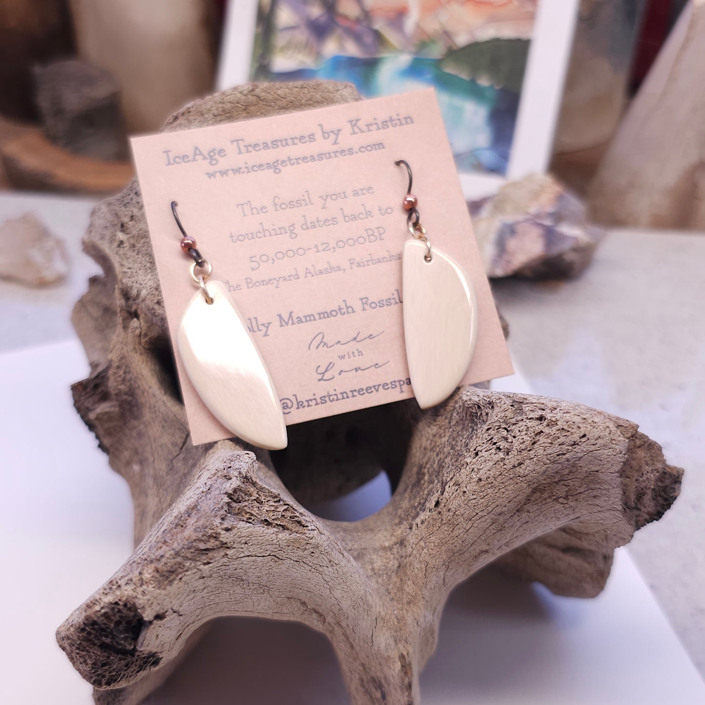 Boneyard Alaska Woolly Mammoth Ivory Earrings