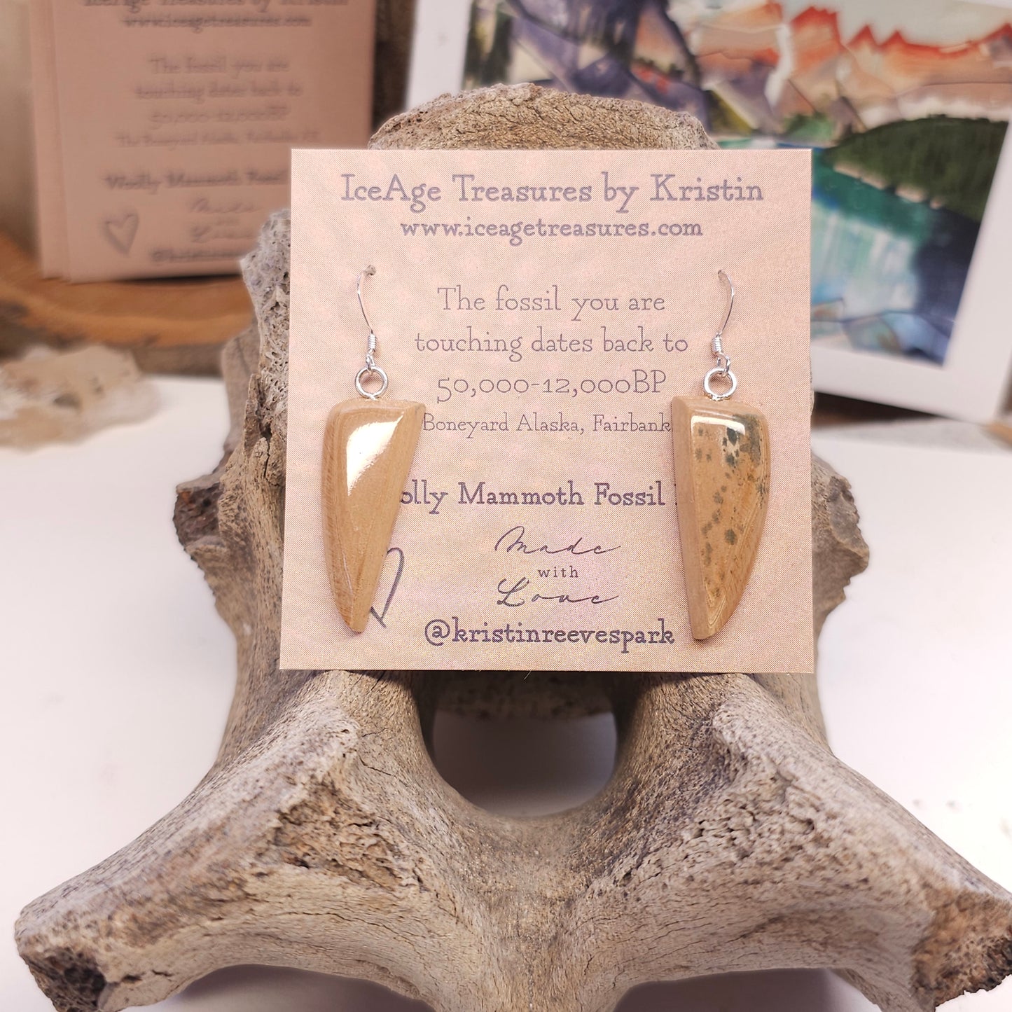Boneyard Alaska Woolly Mammoth Ivory Earrings