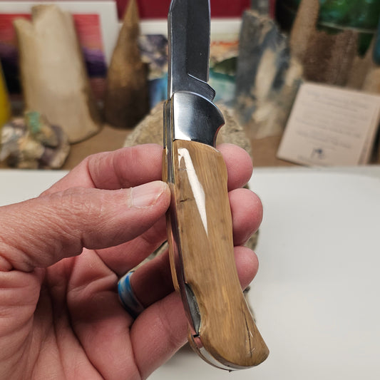 Boneyard Alaska Woolly Mammoth Ivory Grip Collectible Pocket Knife-Lock Blade