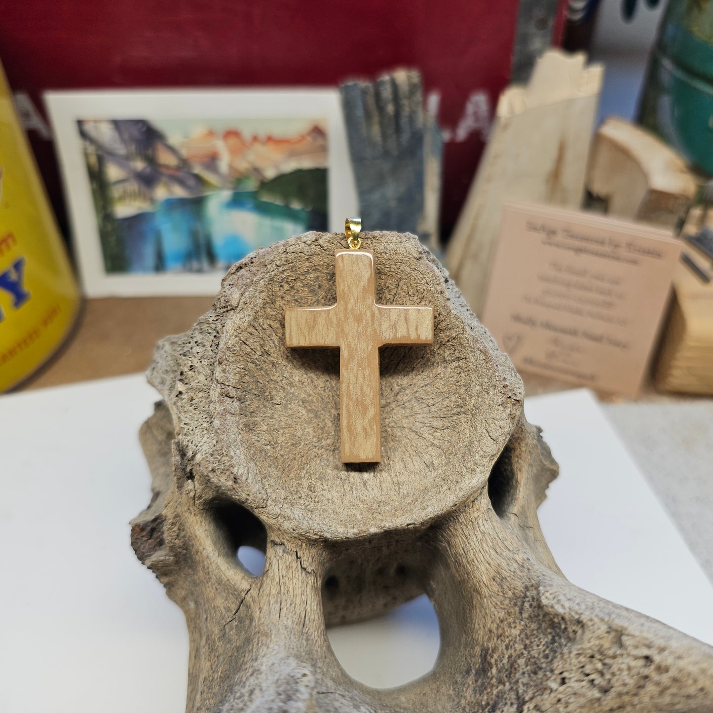 Boneyard Alaska Woolly Mammoth Ivory Christian Cross