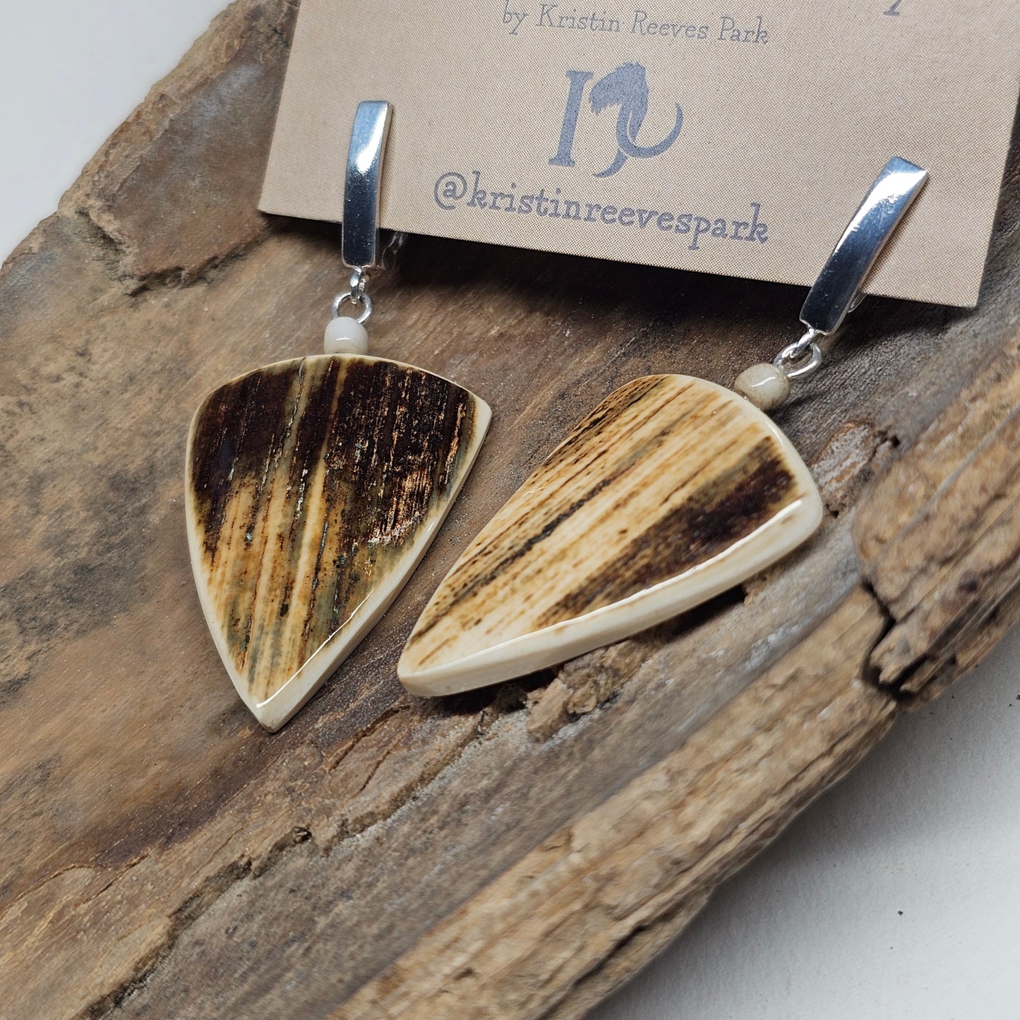 Woolly Mammoth Fossil Ivory Dangle Earrings | Ice Age Treasures