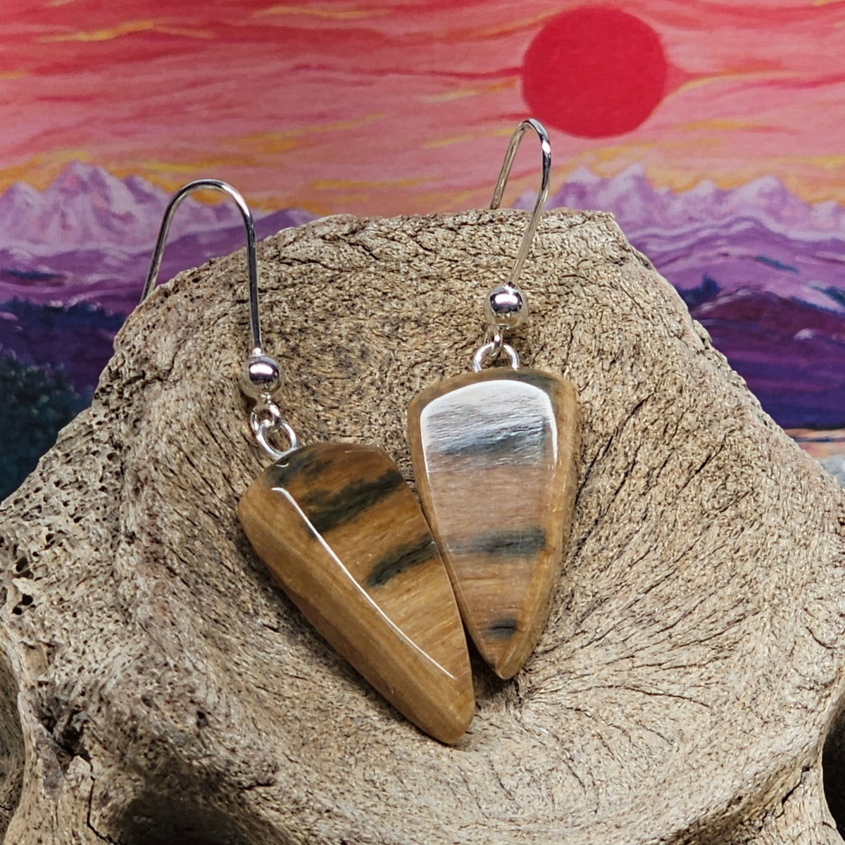 Woolly Mammoth Fossil Ivory Earrings by Kristin Reeves Park
