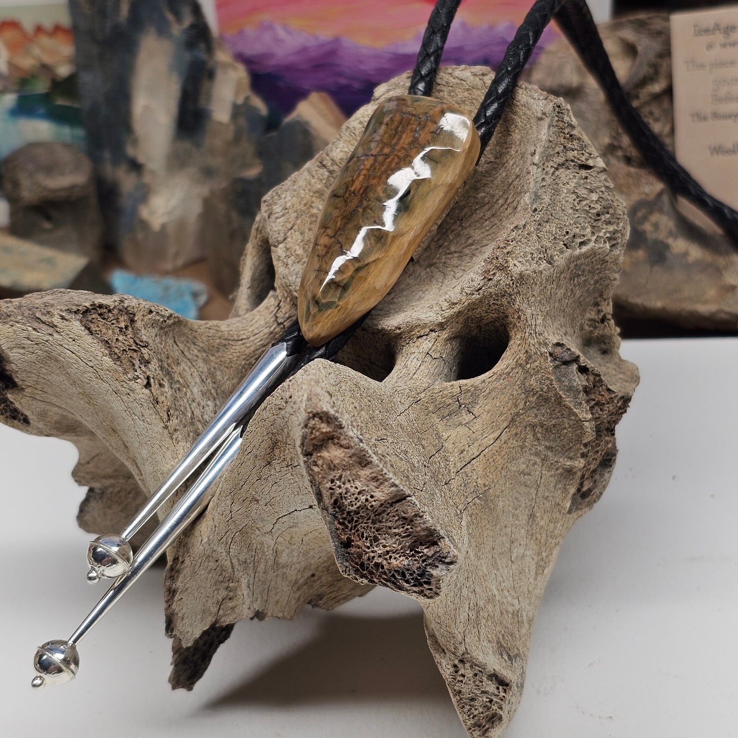 Woolly Mammoth Fossil Ivory Bolo Tie | Small Game Point