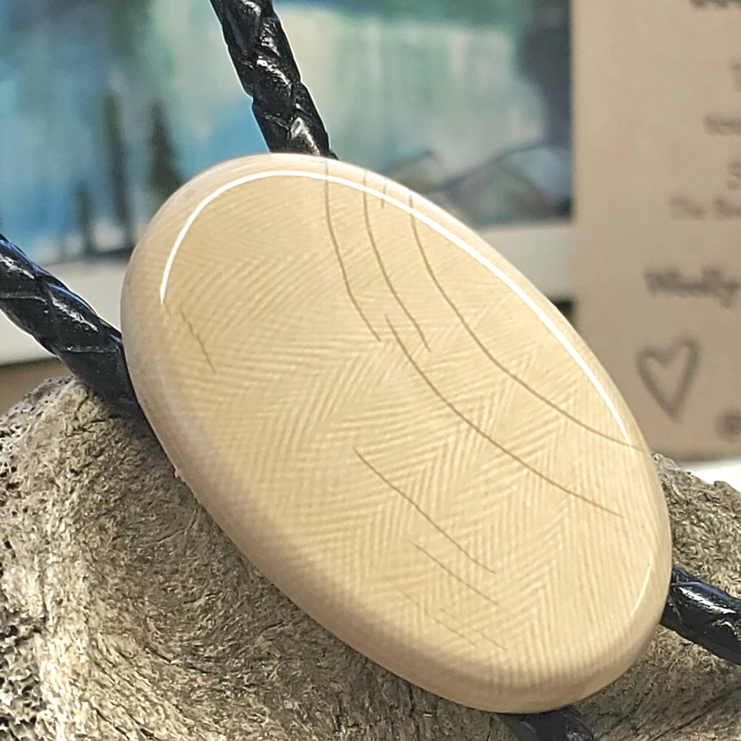 Boneyard Alaska Woolly Mammoth Ivory Bolo Tie with Ivory Tips