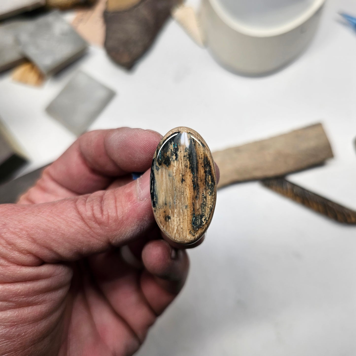 Boneyard Alaska Woolly Mammoth Ivory Cabochon Pendant