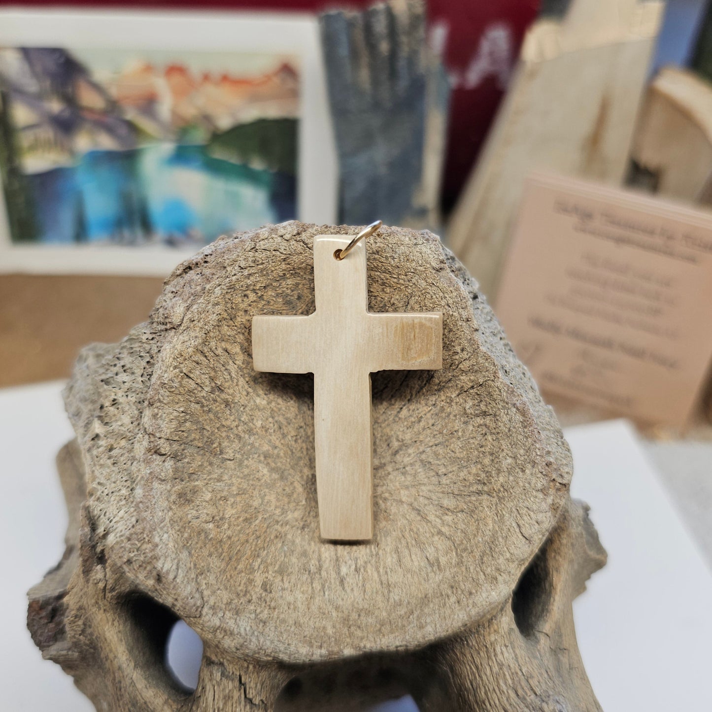 Boneyard Alaska Woolly Mammoth Ivory Christian Cross