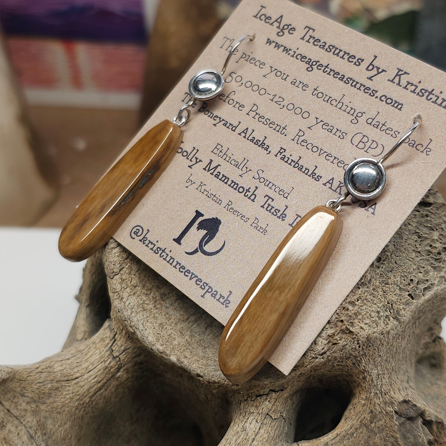Boneyard Alaska Woolly Mammoth Ivory Earrings