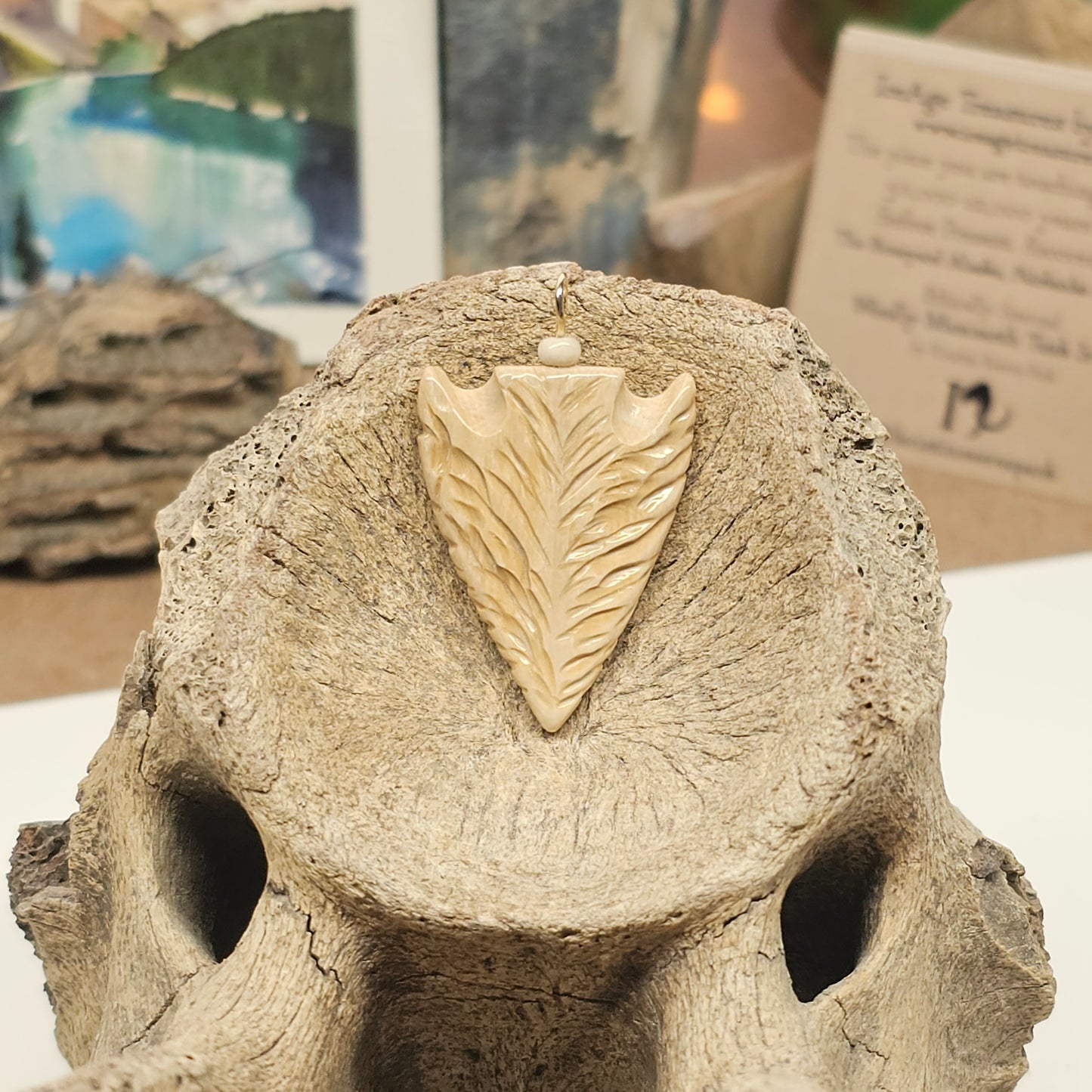 Boneyard Alaska Woolly Mammoth Ivory Arrowhead Pendant