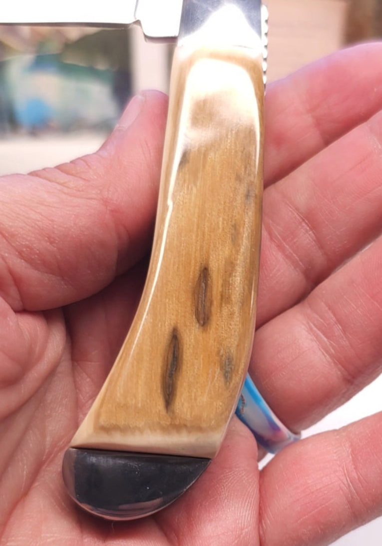 Boneyard Woolly Mammoth Ivory Grip TRAPPER Pocket Knife