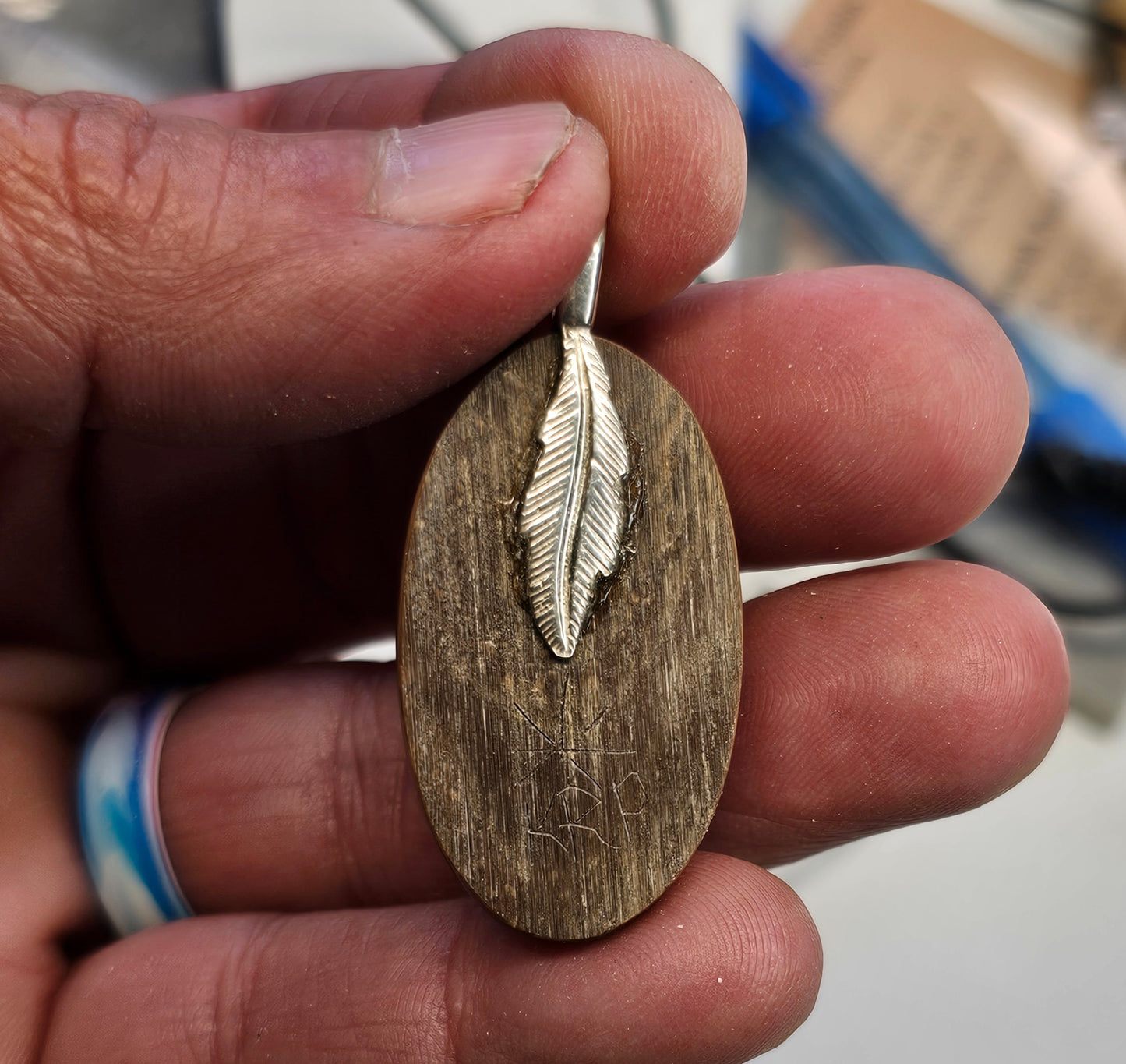 Boneyard Alaska Woolly Mammoth Ivory Cabochon Pendant