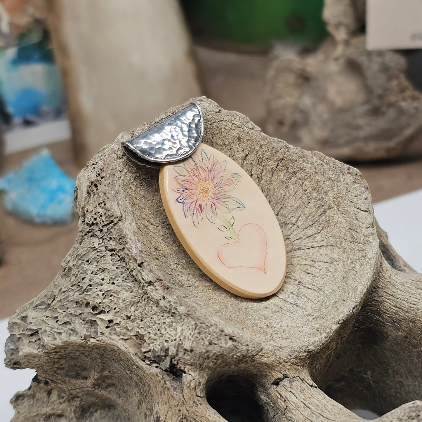 Woolly Mammoth Ivory Pendant | Heart in Bloom | Ice Age Treasures