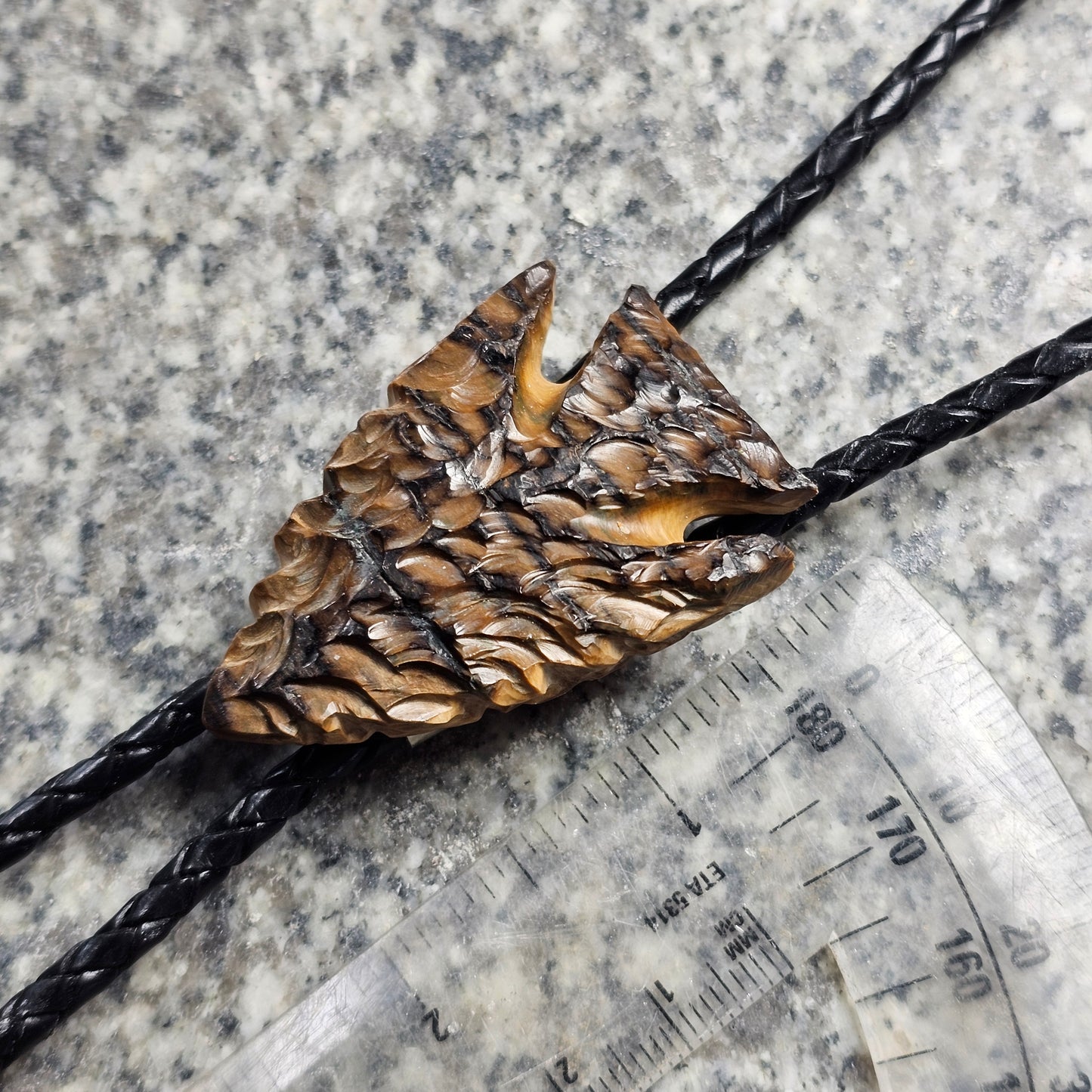 Woolly Mammoth Ivory Arrowhead Bolo Tie