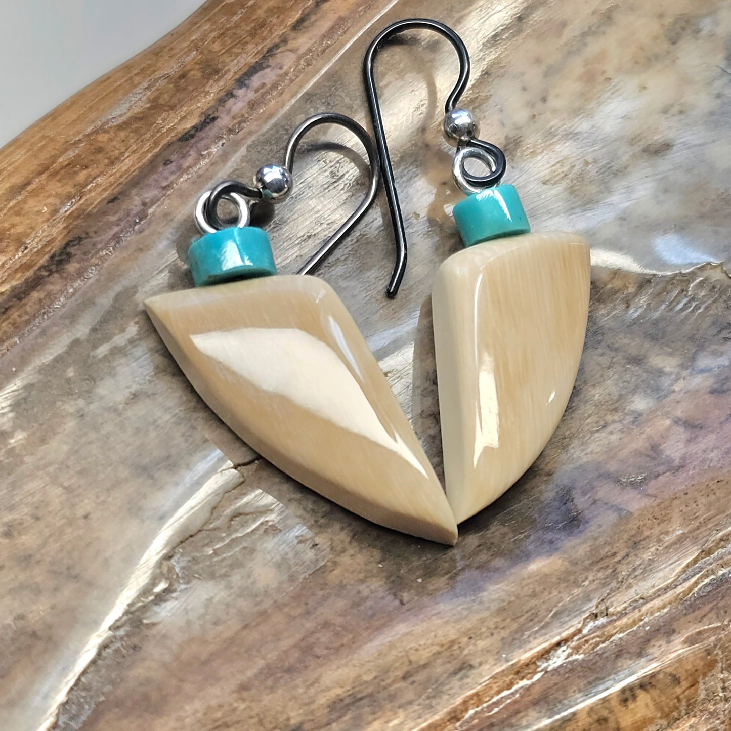 Boneyard Alaska Woolly Mammoth Earrings by Kristin Reeves Park Iceagetreasures.com