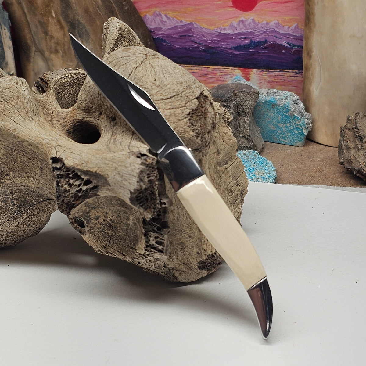 Woolly Mammoth Fossil Ivory Texas Toothpick Pocket Knife | Ice Age Treasures