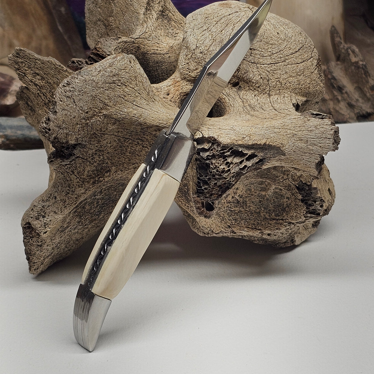 Woolly Mammoth Fossil Ivory Texas Toothpick Pocket Knife | Ice Age Treasures