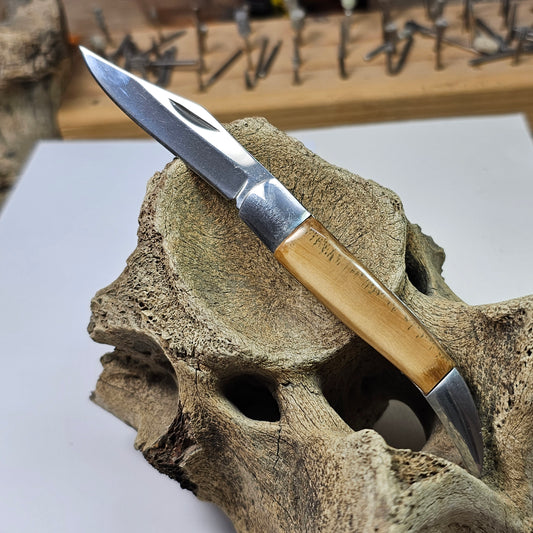 Woolly Mammoth Ivory Grip Texas Toothpick Pocket Knife