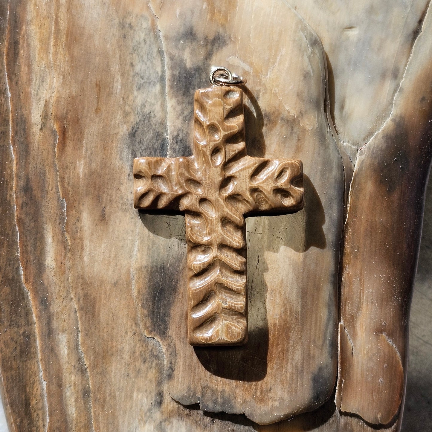 Boneyard Woolly Mammoth Ivory Christian Cross