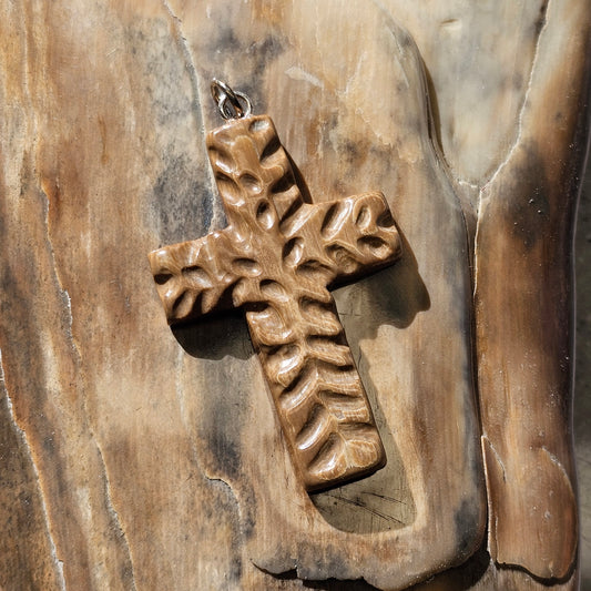 Boneyard Woolly Mammoth Ivory Christian Cross