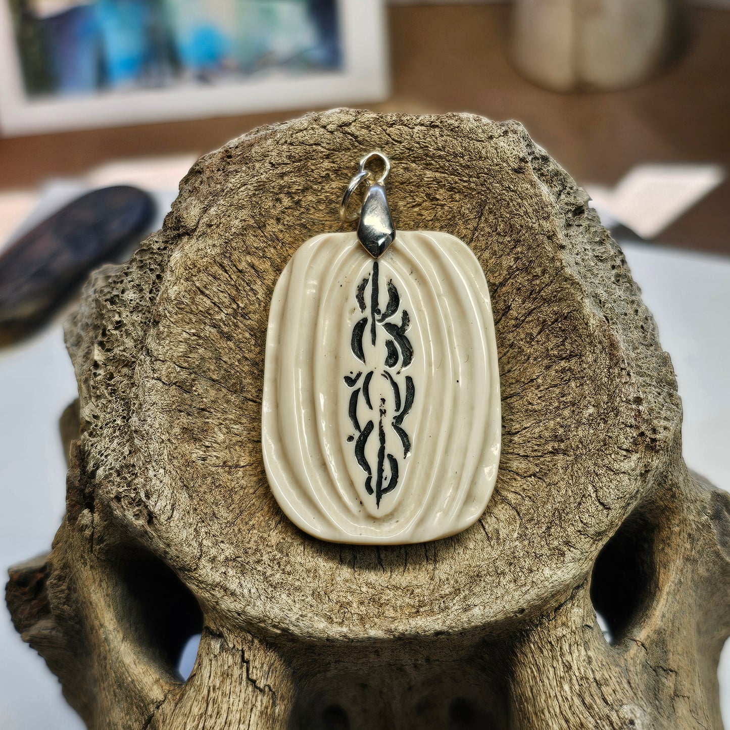 Boneyard Woolly Mammoth Ivory Carved Pendant