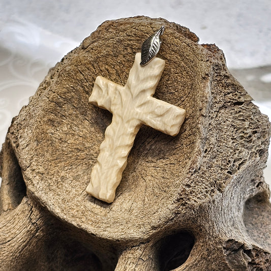 BONEYARD Alaska Woolly Mammoth Carved Christian Cross 