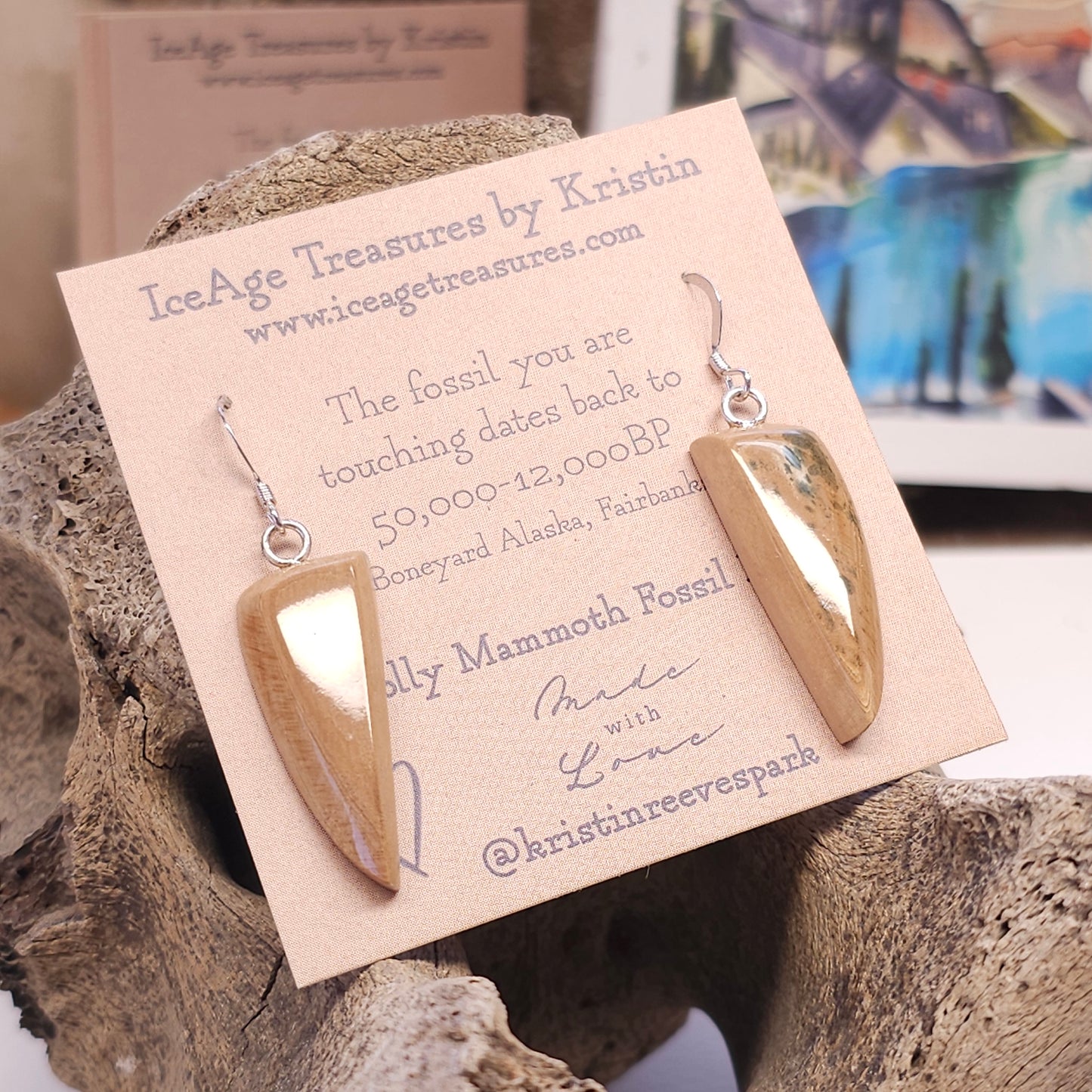 Boneyard Alaska Woolly Mammoth Ivory Earrings