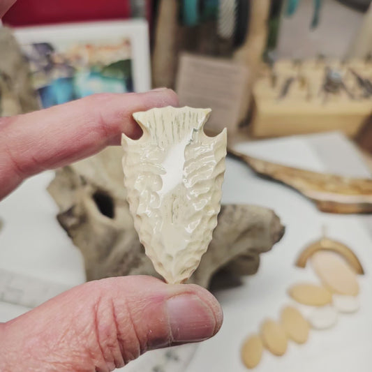 Boneyard Alaska Mammoth Ivory Carved Arrowhead