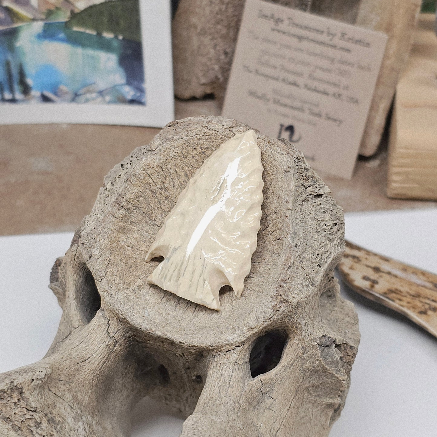 Boneyard Alaska Mammoth Ivory Carved Arrowhead