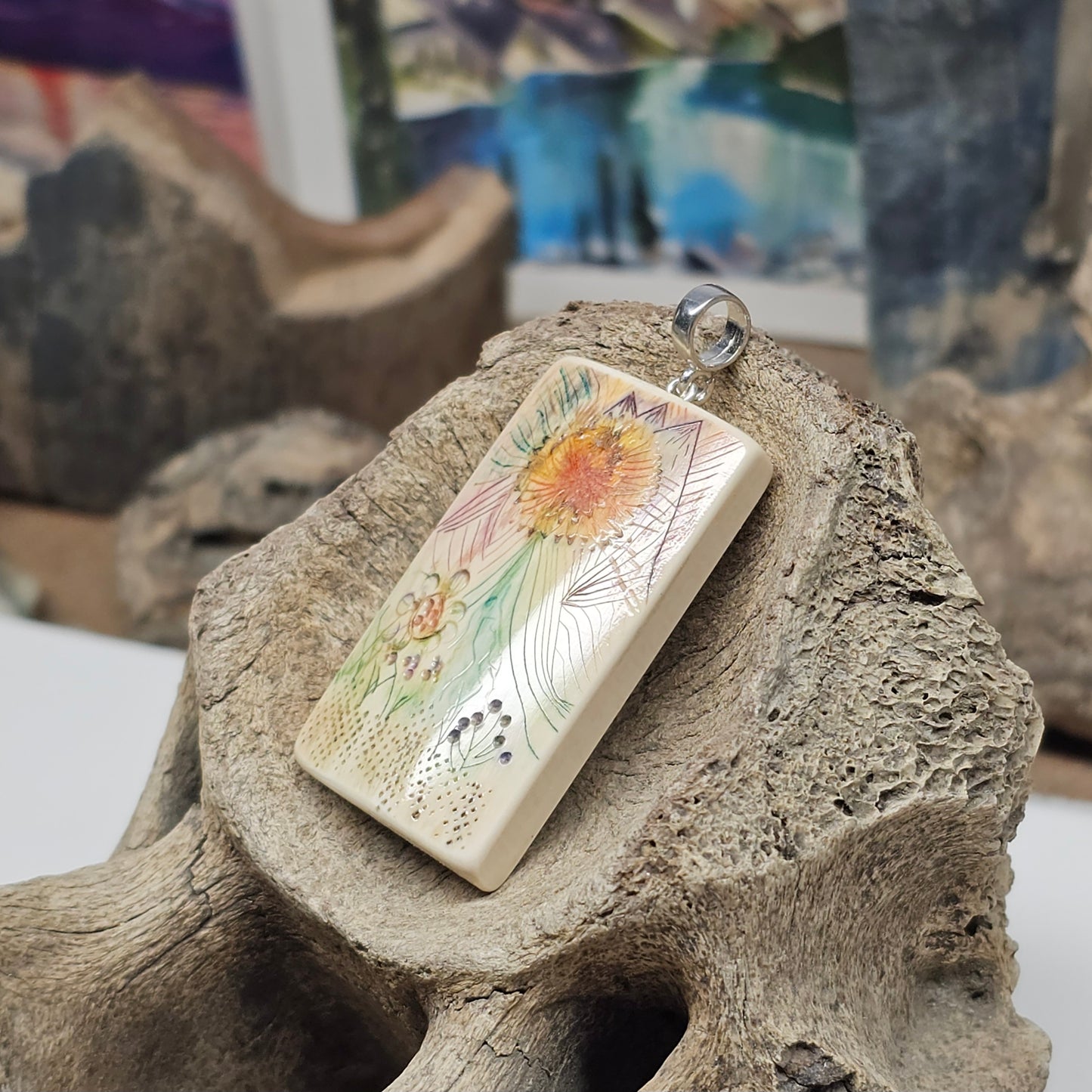 Boneyard Alaska Woolly Mammoth Fossil Ivory Pendant | Ice Age Treasures