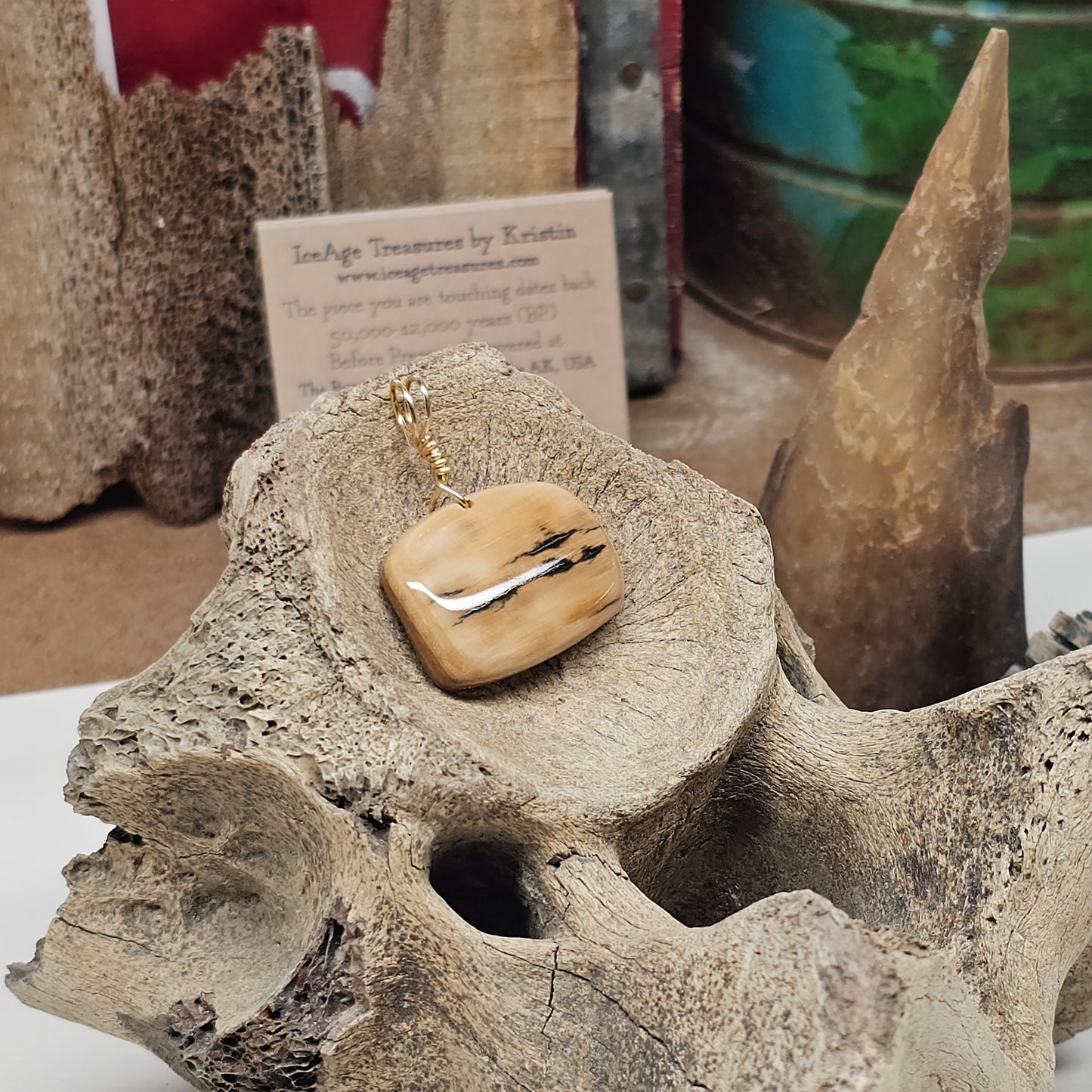 Boneyard Alaska Woolly Mammoth Ivory Bark Pendant