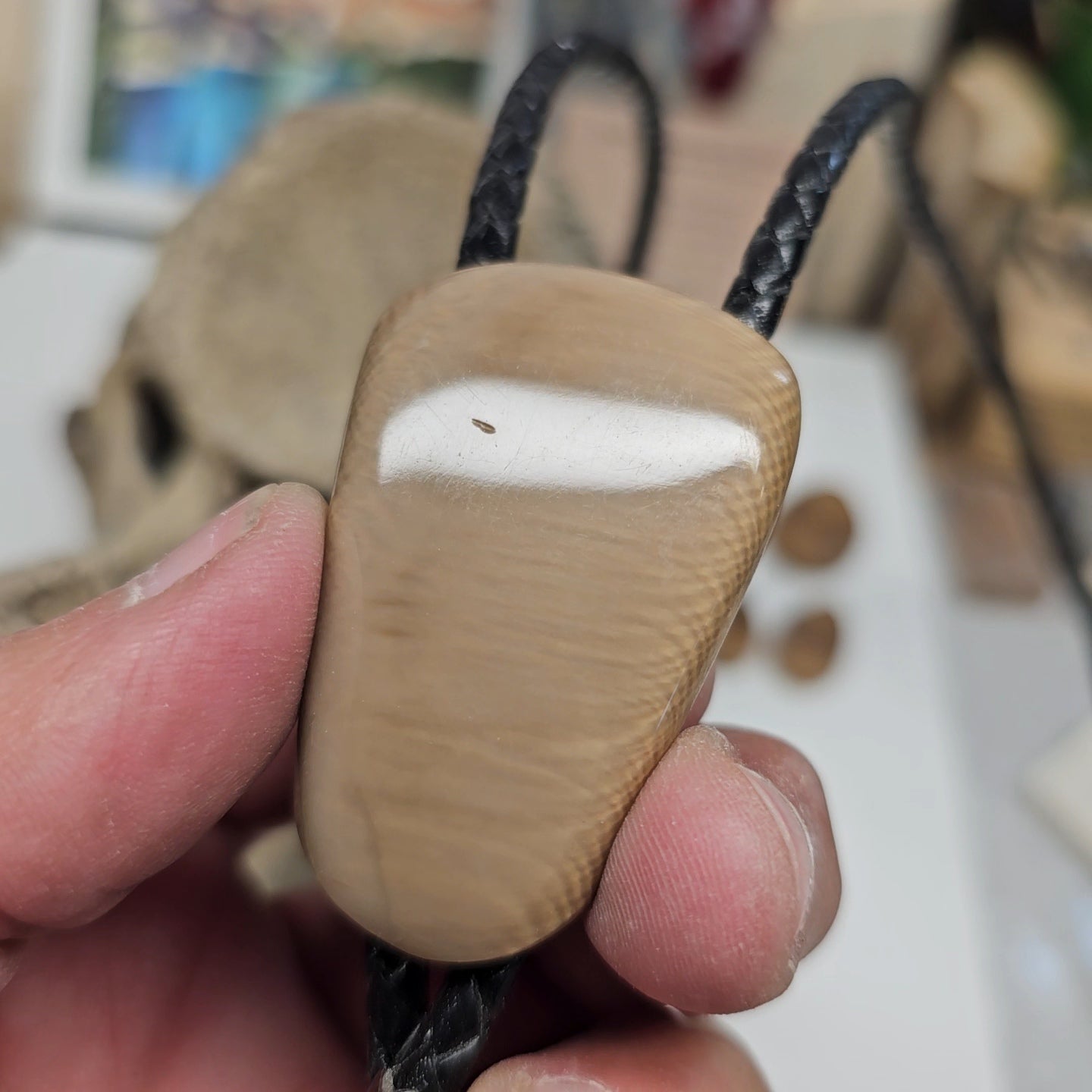 Woolly Mammoth Ivory Western Cowboy Bolo Tie