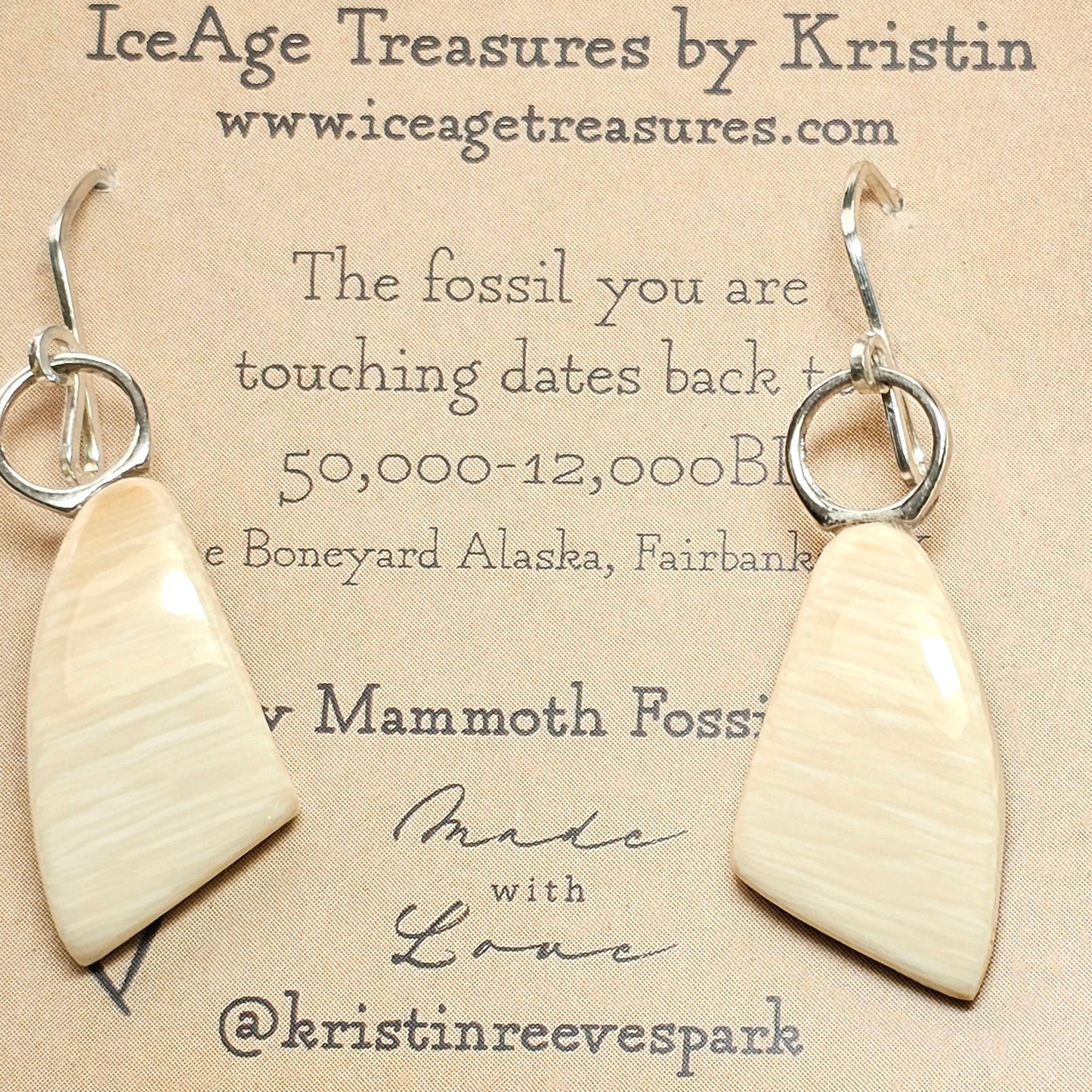 Boneyard Alaska Woolly Mammoth Ivory Earrings