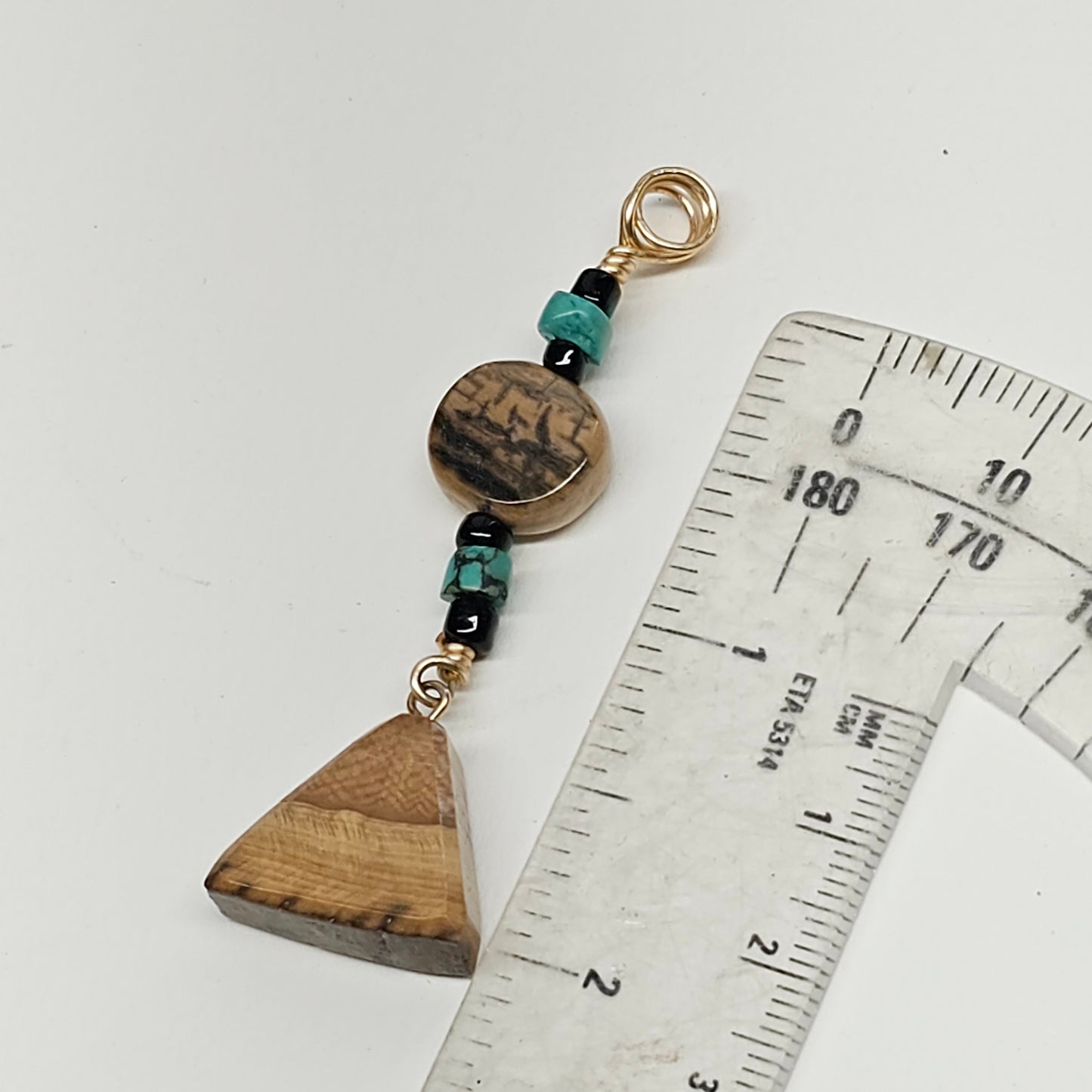 Boneyard Alaska Woolly Mammoth Ivory Bead and Turquoise Pendant