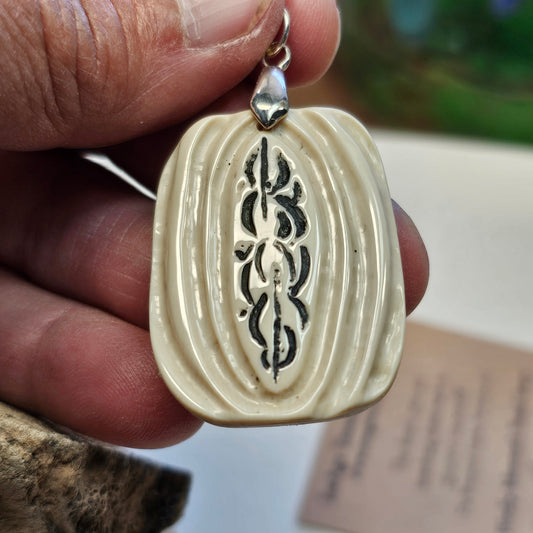 Boneyard Woolly Mammoth Ivory Carved Pendant