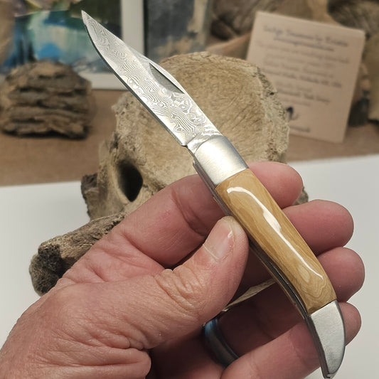 Woolly Mammoth Fossil Ivory Grip Texas Toothpick Pocket Knife