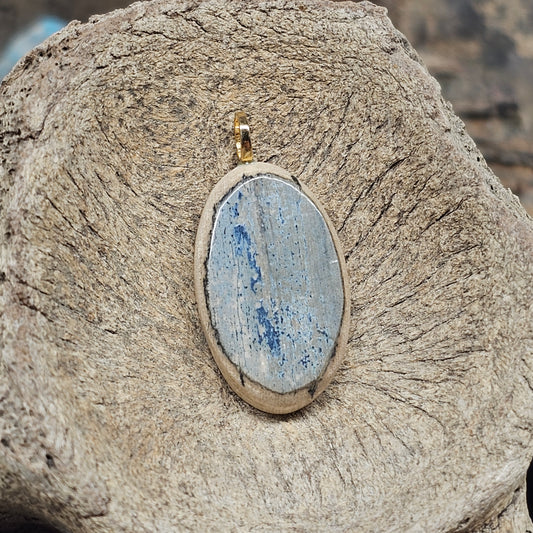 Woolly Mammoth Fossil Ivory "Blue Babe" Pendant | Ice Age Treasures