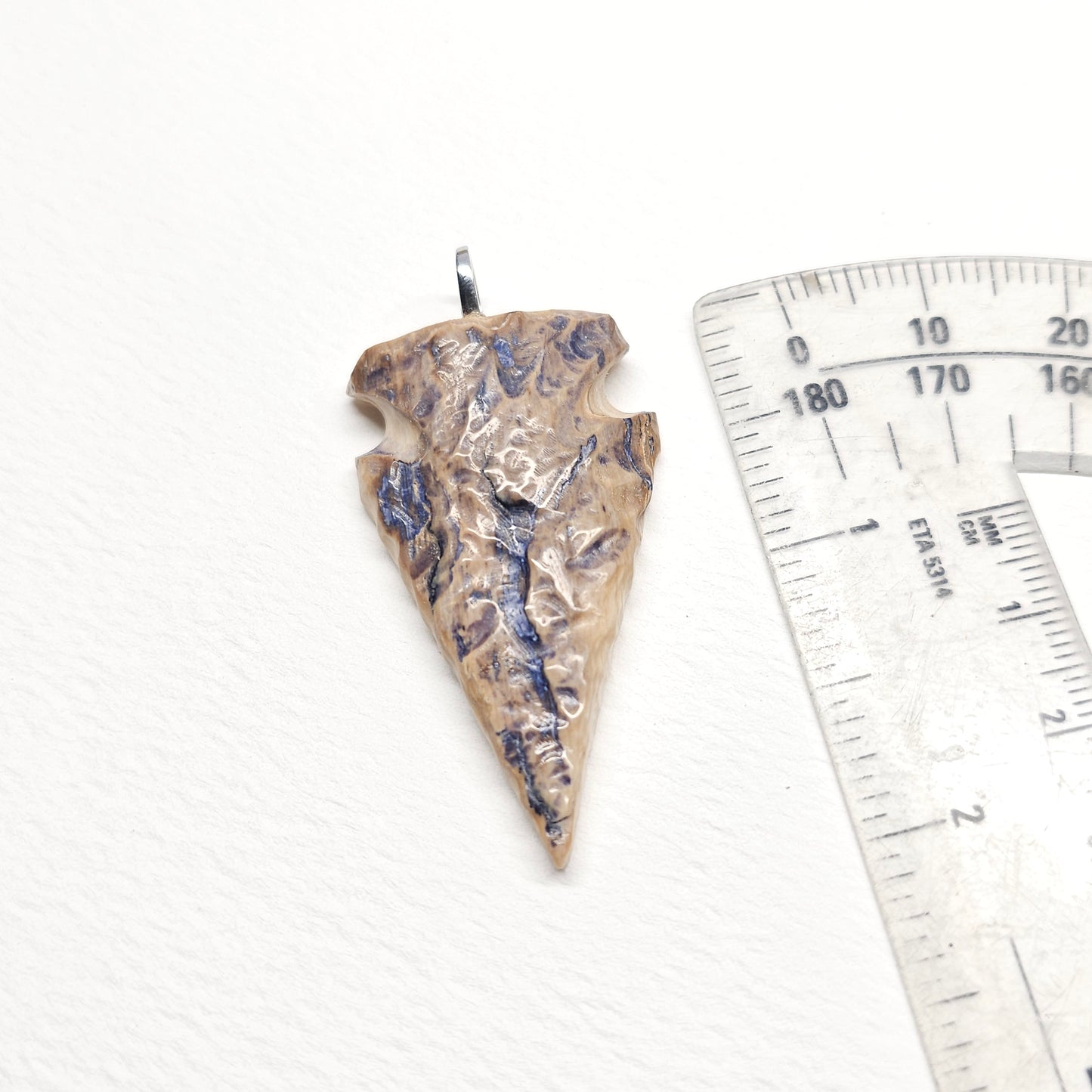 Boneyard Alaska Woolly Mammoth Ivory Arrowhead Pendant 2"