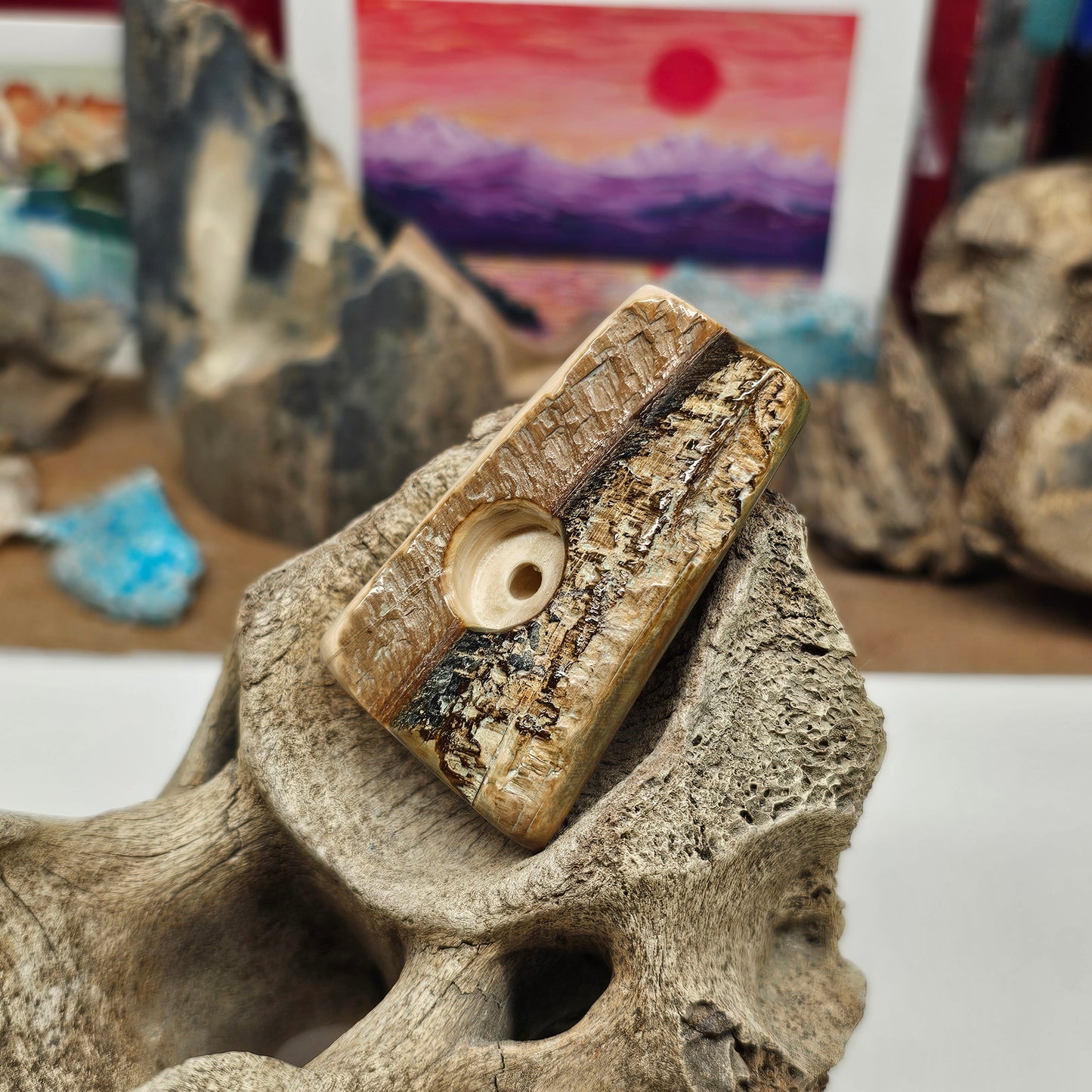 Woolly Mammoth Fossil Ivory Pipe "Ice Age Ember" | Boneyard Alaska