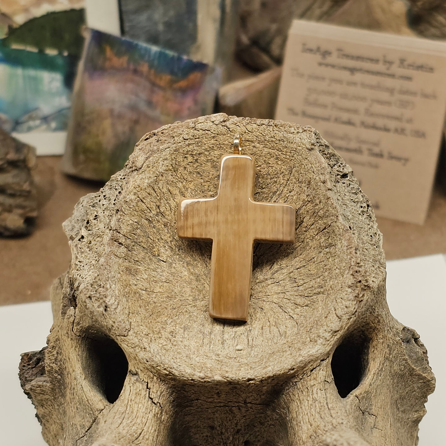 Boneyard Alaska Woolly mammoth Ivory Christian Cross