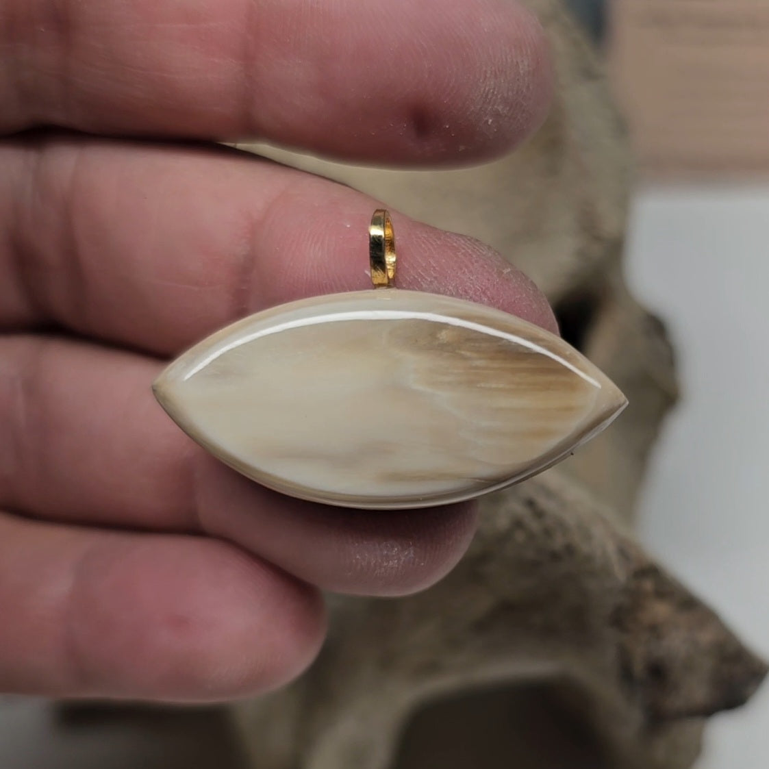 Boneyard Alaska Woolly Mammoth Ivory - Marquis Cut Pendant