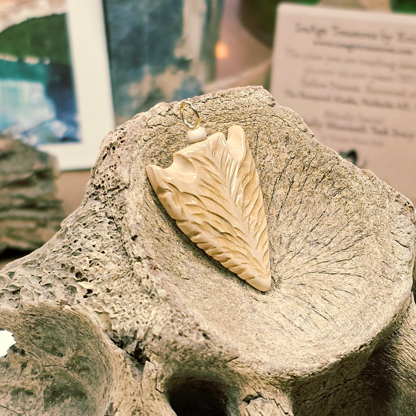 Boneyard Alaska Woolly Mammoth Ivory Arrowhead Pendant